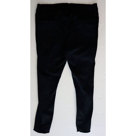 Frame Women Sz 29 Black Film Noir Le Skinny de Jeanne Distressed Denim Jeans $20 - Picture 2 of 8